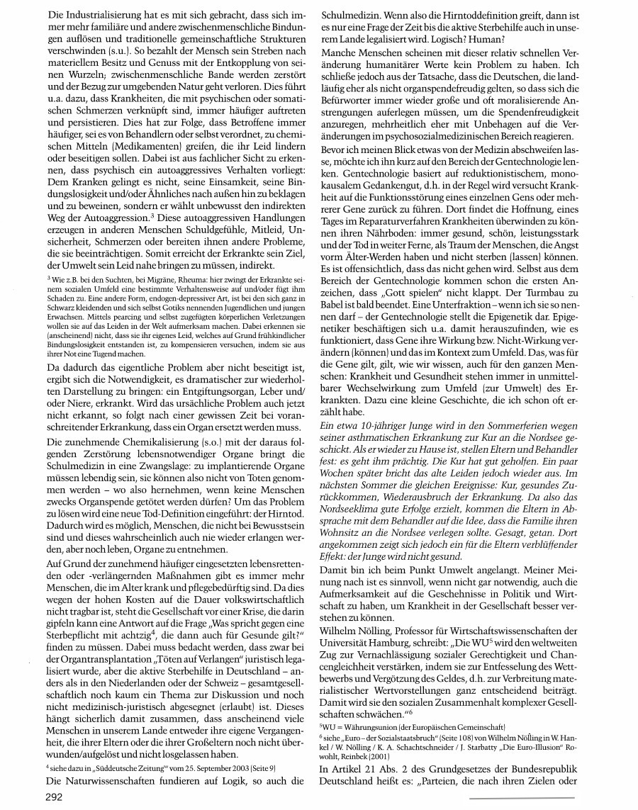 Ein Artikel von mir zum Thema, Individuelle und gesellschaftliche Gesundheit. Seite 2