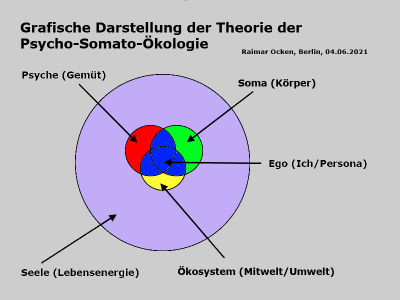 Eigene Grafik der Zusammenhänge von Psyche, Soma und Mitwelt